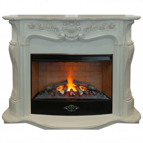 Электрокамин с широким очагом 3D Real-Flame Ellada 33 WT-659G с очагом 3D Firestar 33