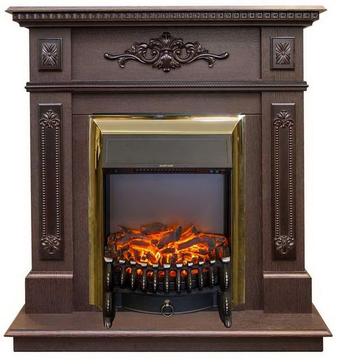 Электрокамин с классическим очагом 2D Real-Flame Lilian STD/EUG DN-F817 с очагом FOBOS LUX BL