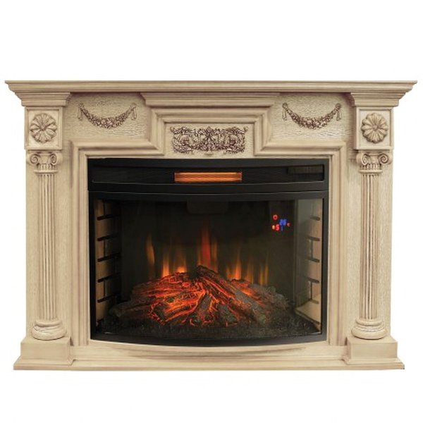 Электрокамин с широким очагом 2D Real-Flame London 33 WT-659B с очагом Firespace 33 S IR