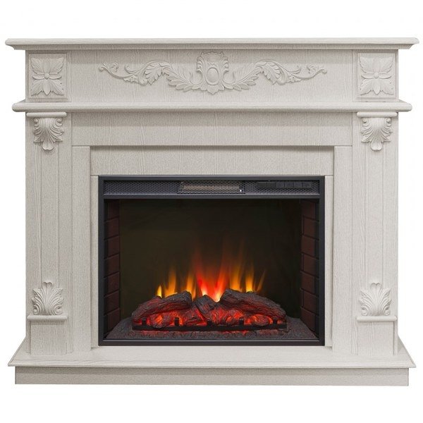 Электрокамин с широким очагом 2D Real-Flame Philadelphia 25,5/26 WT-F614 с очагом Sparta 25,5 LED с таймером