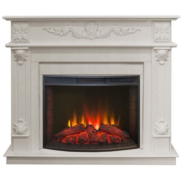 Электрокамин с широким очагом 2D Real-Flame Philadelphia 25,5/26 WT-F614 с очагом Evrika 25,5 LED