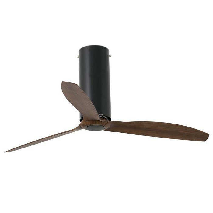 Потолочный вентилятор Faro Barcelona Tube Fan Matt Black Wood (32037)