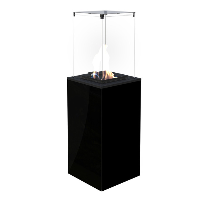 Газовый уличный обогреватель мощностью 8-10 кВт Kratki PATIO MINI/M/G31/37MBAR/CZ - черное стекло, с ручным управлением