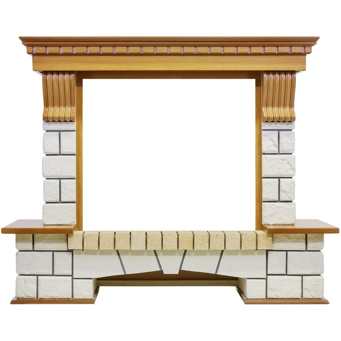 Широкий портал Royal Flame Pierre Luxe под очаги Dioramic 28 FX дуб