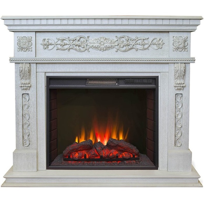 Изящный электрокамин со звуковым эффектом Real-Flame Estella 25,5/26 WT-519G с очагом Sparta 25,5 LED