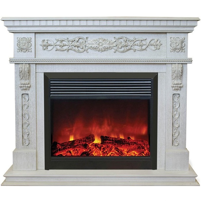 Электрокамин с широким очагом 2D Real-Flame Estella 25,5/26 WT-519G с очагом MOONBLAZE DELUXE BL