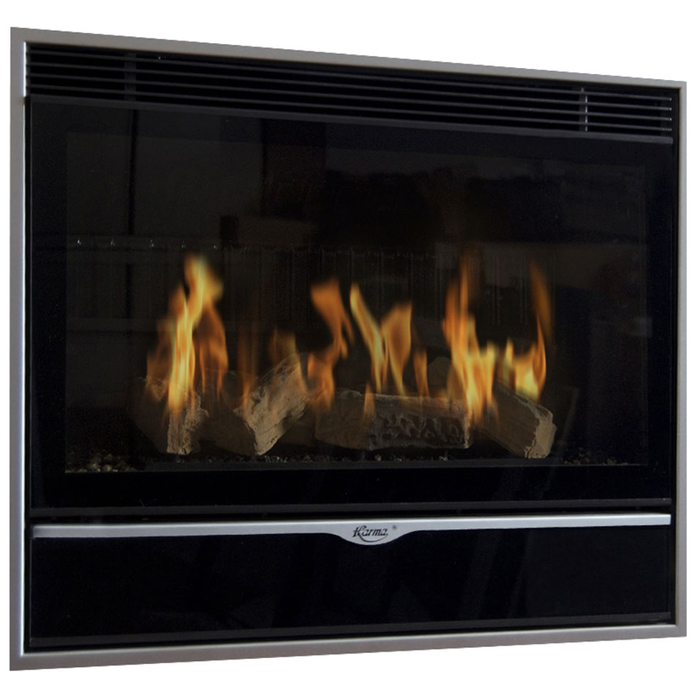 Встраиваемый газовый камин Karma ELEGANCE 67 Exclusive Slim line 15 silver