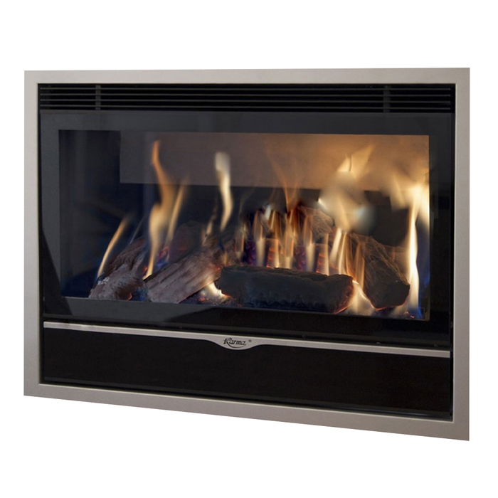 Встраиваемый газовый камин Karma ELEGANCE 77 Exclusive Medium line 30 silver