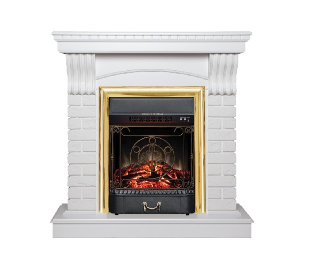 Электрокамин с классическим очагом 2D Real-Flame JAZZ STD/EUG WT-P511 с очагом FOBOS LUX BL