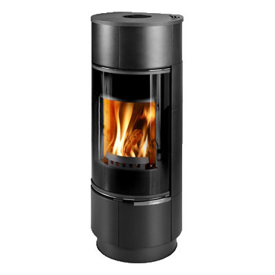 Дровяная печь THORMA ATIKA Ceramic PLUS, черная, с аккумулирующими камнями