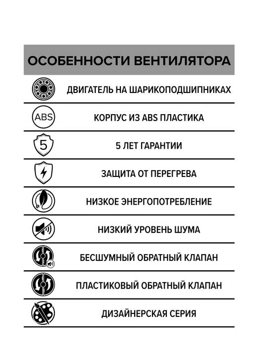 Вытяжка для ванной диаметр 100 мм DiCiTi Breeze 4C obsidian