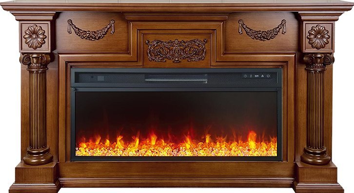 Линейный электрокамин Royal Flame London (орех) с очагом Vision 42 LED