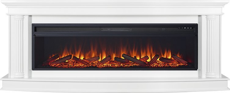 Линейный электрокамин Royal Flame Rome 60 (белый) с очагом Vision 60 LED