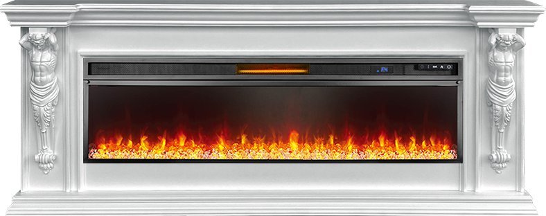 Линейный электрокамин Royal Flame Sparta 60 (белый) с очагом Vision 60 LOG LED