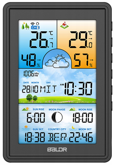 Цифровая метеостанция BALDR B0360WST2H2PR-V2 (черный)