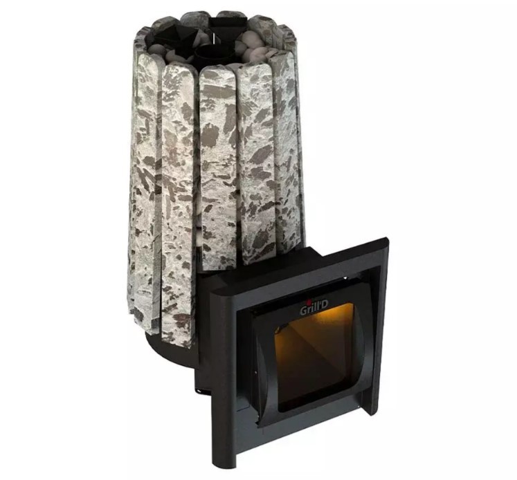 Дровяная печь 25 кВт Grill'D Cometa Vega 180 Long Window Max, Stone