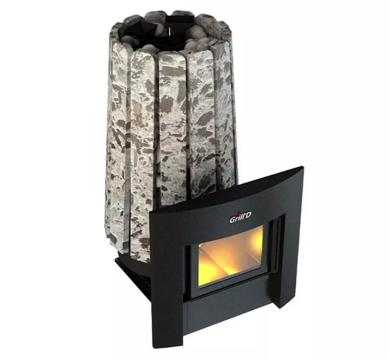 Дровяная печь 25 кВт Grill'D Cometa Vega 180 Window, Stone