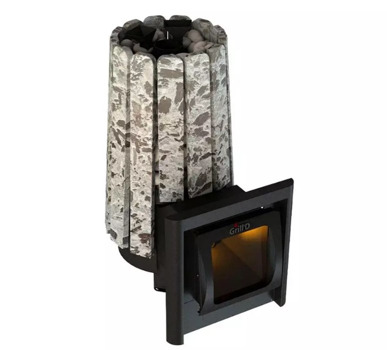 Дровяная печь 25 кВт Grill'D Cometa Vega 180 Long Window Max, Stone Pro