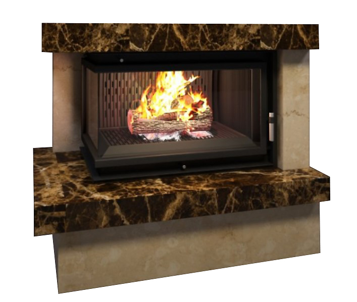 Готовый дровяной каминокомплект Firebird Ладога с Zuzia Crema Nova/Emperador Dark