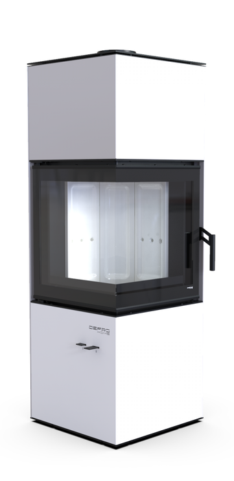 Дровяная печь DEFRO HOME QUADROOM, белая сталь