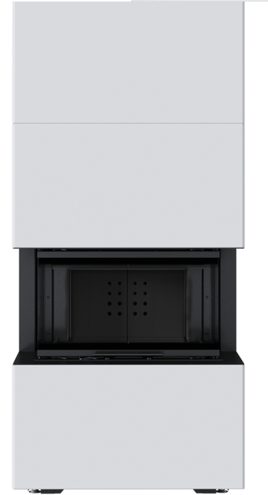 Готовый дровяной каминокомплект Kratki Home Easy Box белый с топкой NBC черная футеровка