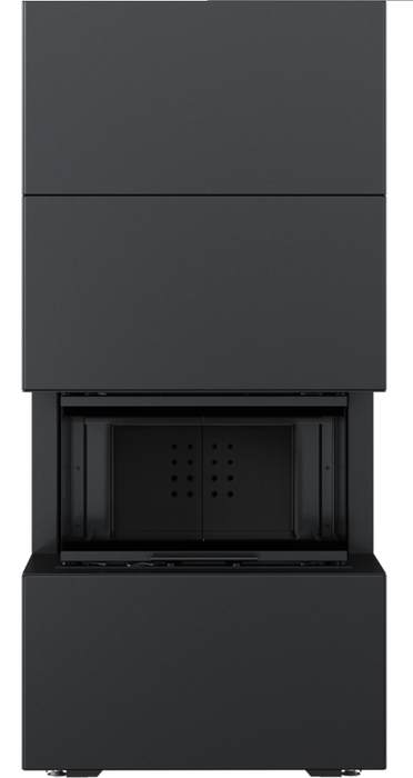 Готовый дровяной каминокомплект Kratki Home Easy Box черный с топкой NBC черная футеровка