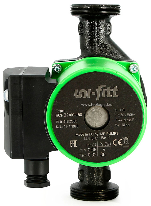 Циркуляционный насос Uni-fitt ECP 32/60 180 с гайками