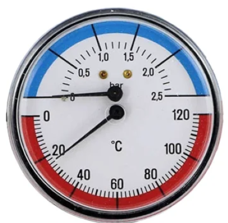 Термоманометр аксиальный Watts FR 818 (TMAX) 2,5 бар