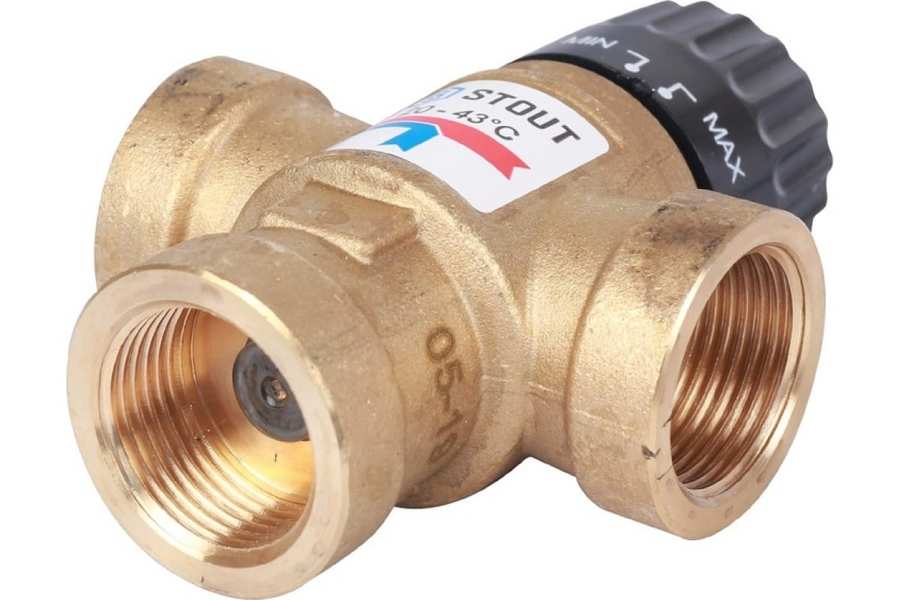 Смесительный клапан STOUT 3/4 ВР 20-43°С KV 1,6 м3/ч