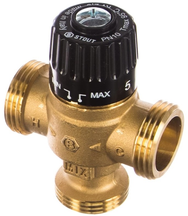 Смесительный клапан STOUT 1 НР 30-65°С KV 2,3