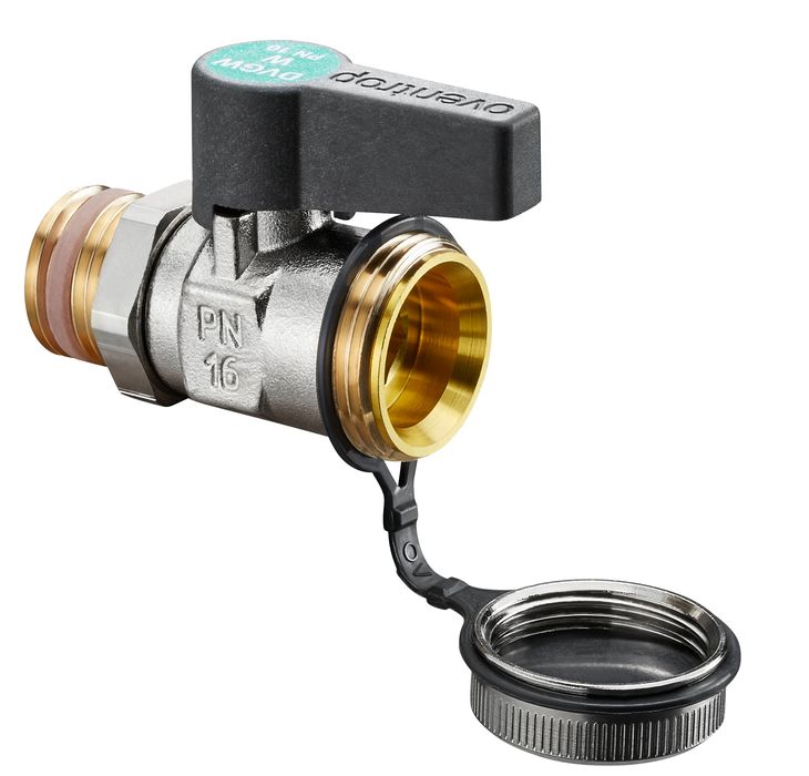 Шаровый кран Oventrop Optiflex KFE DN15, G 1/2, PN10, латунь, снаружи никелированный