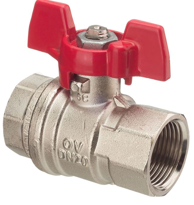 Шаровый кран Oventrop Optibal, DN-15, 1/2, ВВ, PN, бар-16, ручка-бабочка