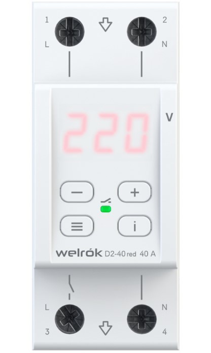 Реле напряжения Welrok D2-40 red