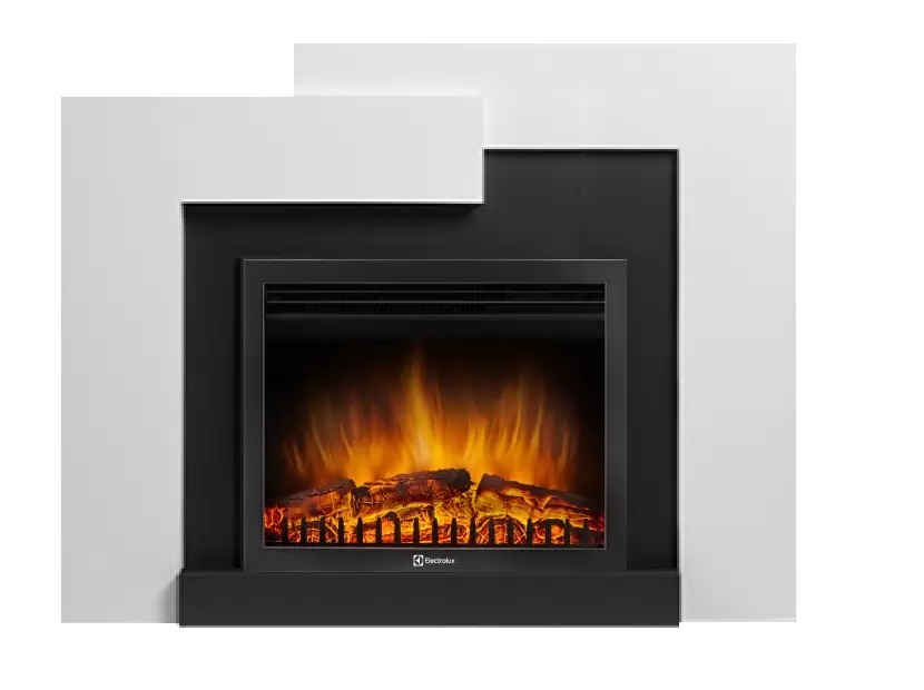 Электрокамин с широким очагом 2D Electrolux EFP/P-2520LS с порталом Firelight Tetris 25 белый, серый