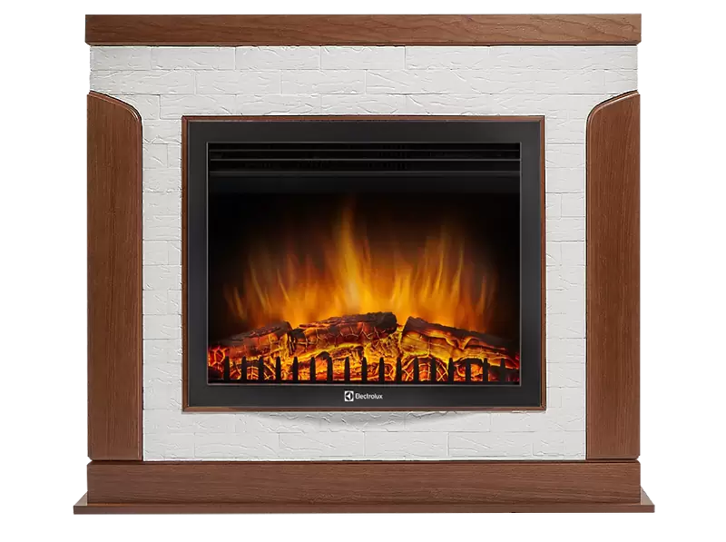 Электрокамин Electrolux EFP/P-2520LS с порталом Firelight Prestigio 25 камень белый, шпон дуб