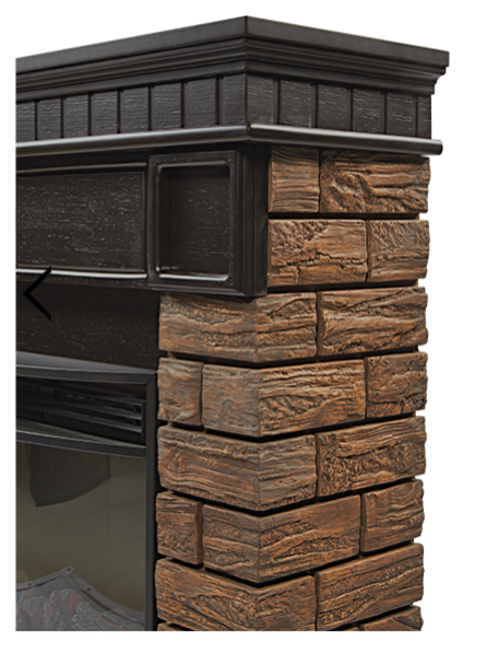 Широкий портал Firelight Bricks Wood 30 камень корич., шпон тем. дуб