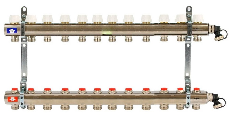 Для отопления Uni-fitt 1" х12 вых 3/4" с вентилями(441I4312)