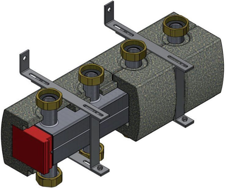 Распределительный коллектор HUCH EnTEC KRU (НГ 1 1/2) на 3 выхода