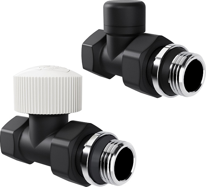 Узел нижнего подключения Royal Thermo Design 1/2 М30х1,5 (черный), прямой раздельный