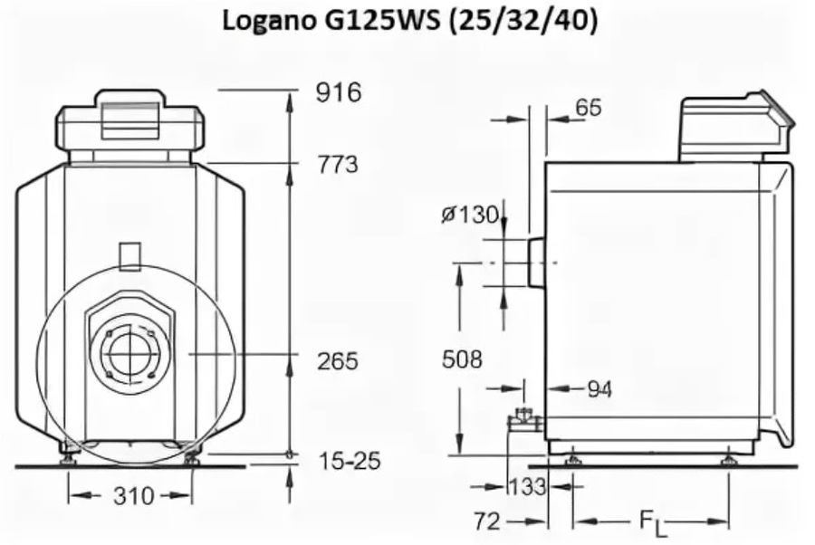 Дизельный котел Buderus Logano G125 WS 25