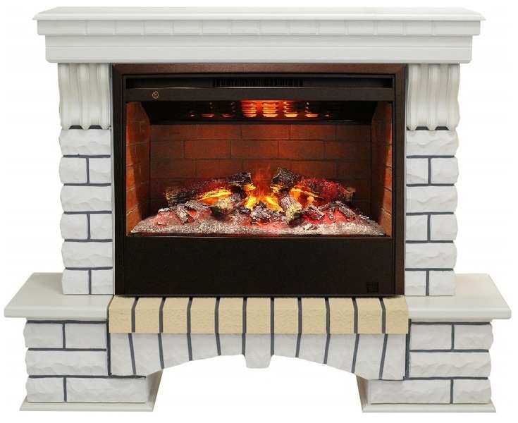 Электрокамин с широким очагом 3D Real-Flame Country 26 WT-614 с очагом 3D Helios 26