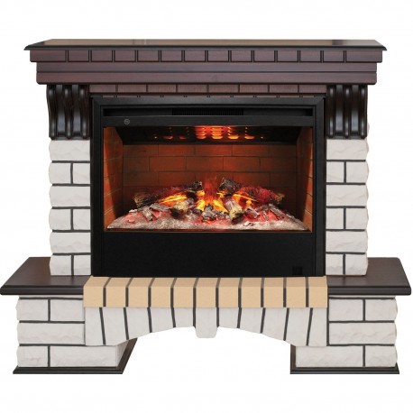 Электрокамин с широким очагом 3D Real-Flame Country 26 АО-215 с очагом 3D Helios 26