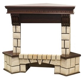 Угловой широкий портал Real-Flame Stone Corner 26 AO-217