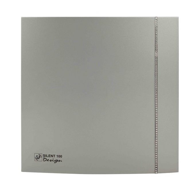 Вытяжка для ванной диаметр 100 мм Soler & Palau SILENT-100 CZ SILVER SWAROVSKI DESIGN (230V 50)