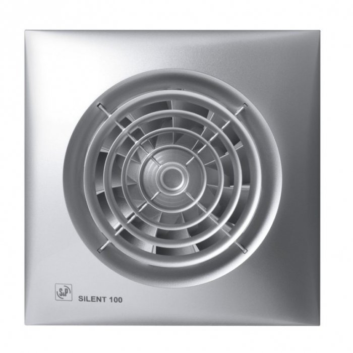 Вытяжка для ванной диаметр 100 мм Soler & Palau SILENT-100 CRZ SILVER