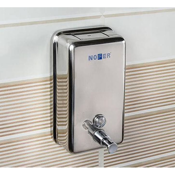 Для мыла Nofer INOX с пластиком внутри 1200 мл глянец (03041.B)