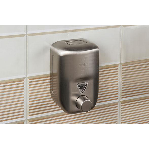 Дозатор жидкого мыла Nofer INOX матовый прямоугольный 820 мл (03022.S)