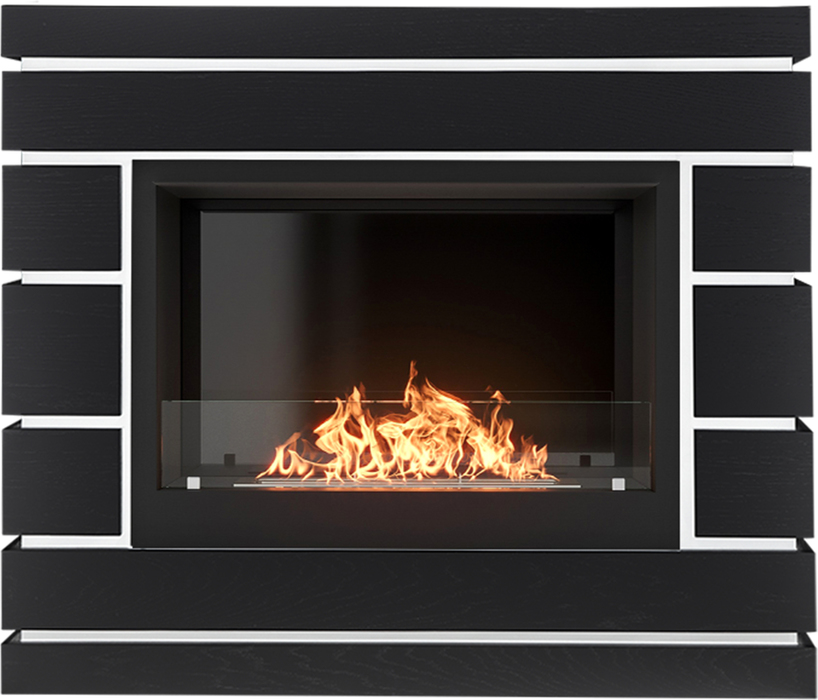 Напольный биокамин Firelight BFP/P-2520 с порталом Moderno 25 шпон чёрный дуб