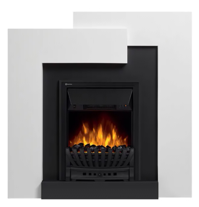 Уцененный электрокамин с классическим очагом 2D Electrolux EFP/P-1020LS с порталом Firelight Tetris Classic белый, серый уцененный