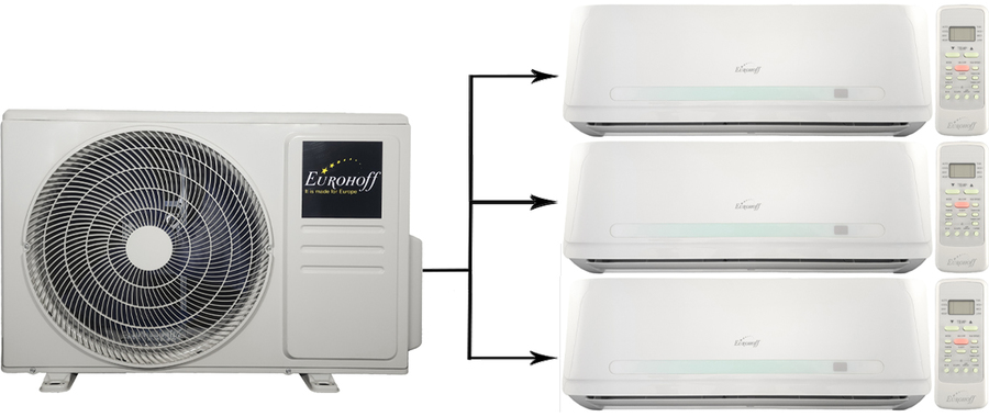 Мульти-сплит система на 3 комнаты Eurohoff Smart multi EMMULT-30/3/EMMULT-09*3